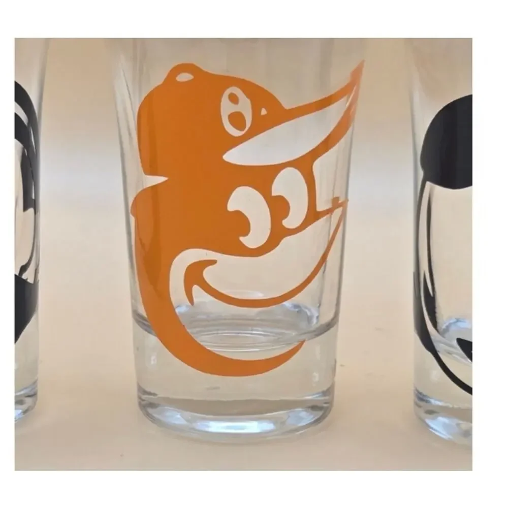 National Bohemian Set of Two and Baltimore Orioles Shot Glasses